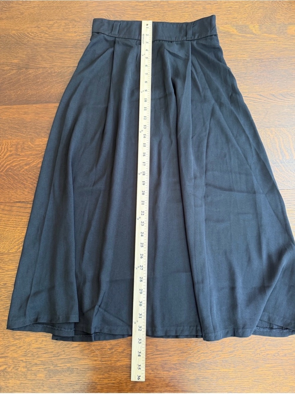 Tahari Black Midi Pleated Skirt